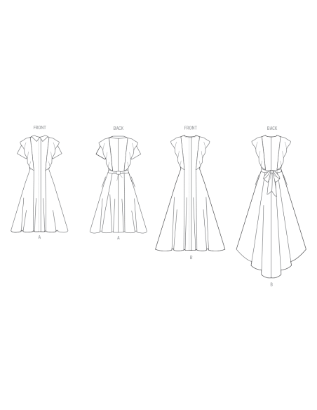 Patron Vogue 2087/H5 (34-42) - Robes à manches volantées pour occasions spéciales