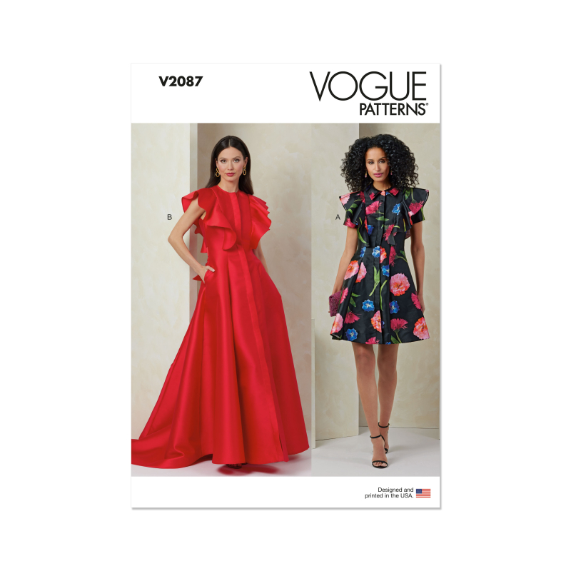 Patron Vogue 2087/U5 (44-52) - Robes à manches volantées pour occasions spéciales