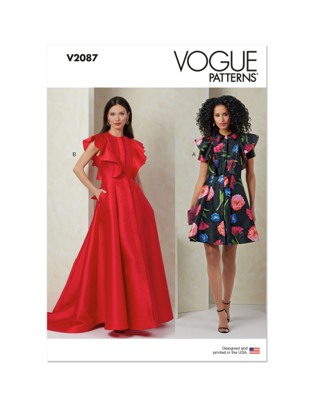 Patron Vogue 2087/U5 (44-52) - Robes à manches volantées pour occasions spéciales