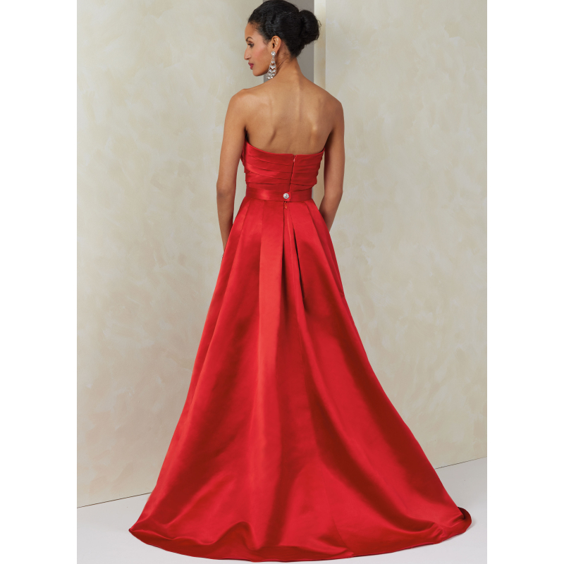 Patron Vogue 2088/B5 (36-44) - Robe bustier fendue et jupe plissée avec ceinture