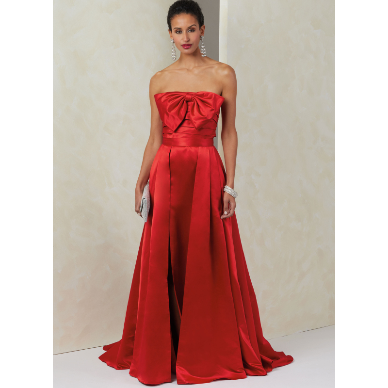 Patron Vogue 2088/B5 (36-44) - Robe bustier fendue et jupe plissée avec ceinture