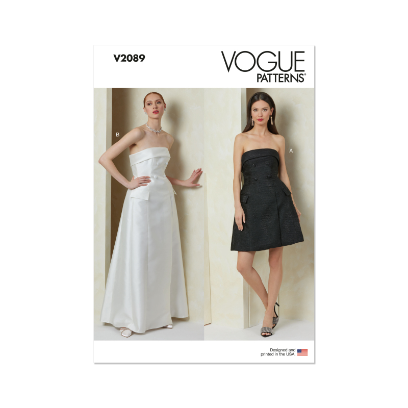 Patron Vogue 2089/D5 (32-40) - Robe bustier moulante à effet sculptant
