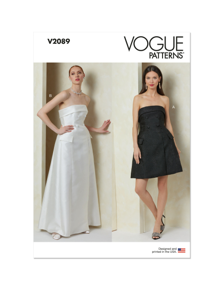 Patron Vogue 2089/D5 (32-40) - Robe bustier moulante à effet sculptant