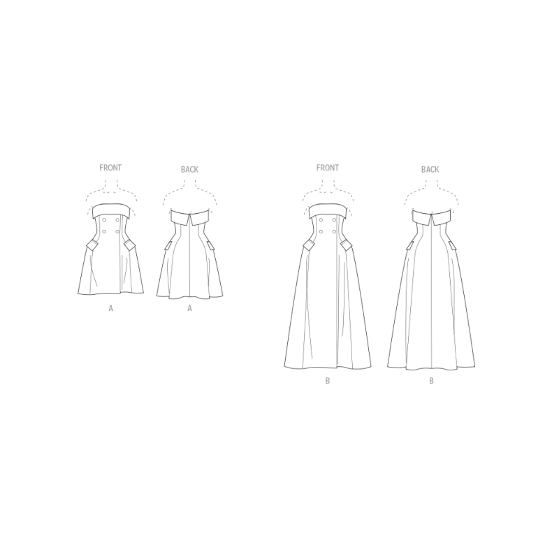Patron Vogue 2089/R5 (42-50) - Robe bustier moulante à effet sculptant