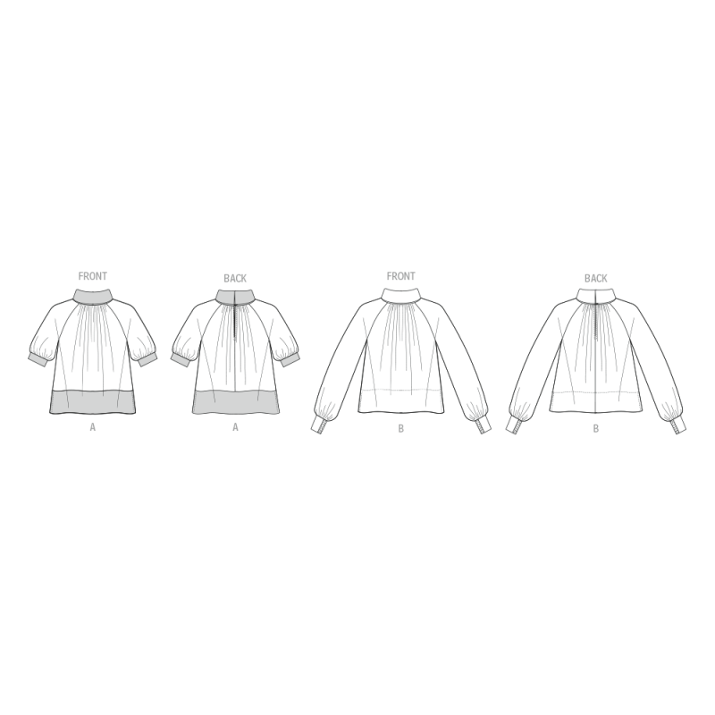 Patron Vogue 2090/B5 (36-42) - Haut col roulé à plis et manches raglan