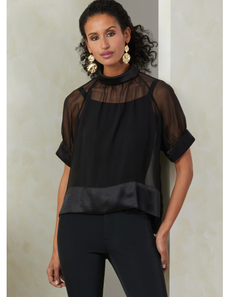 Patron Vogue 2090/Y5 (46-54) - Haut col roulé à plis et manches raglan