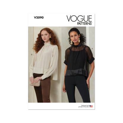 Patron Vogue 2090/Y5 (46-54) - Haut col roulé à plis et manches raglan