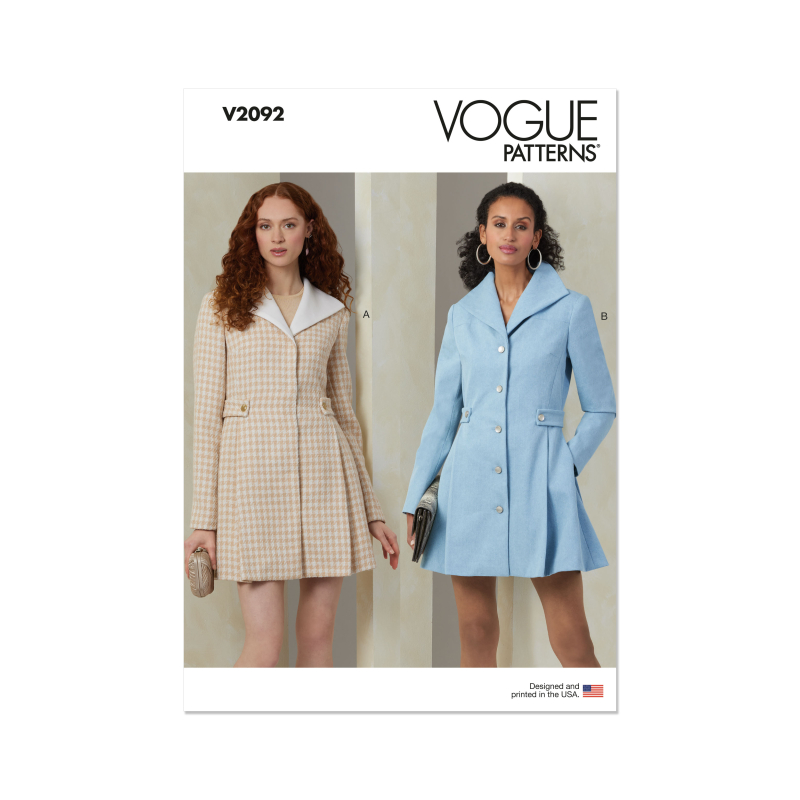 Patron Vogue 2092/U5 (44-52) - Manteaux rétro ceinturés à manches longues