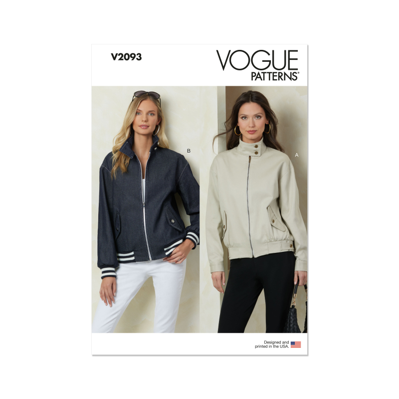 Patron Vogue 2093/B5 (36-44) - Vestes zippées à col droit et poches à rabats