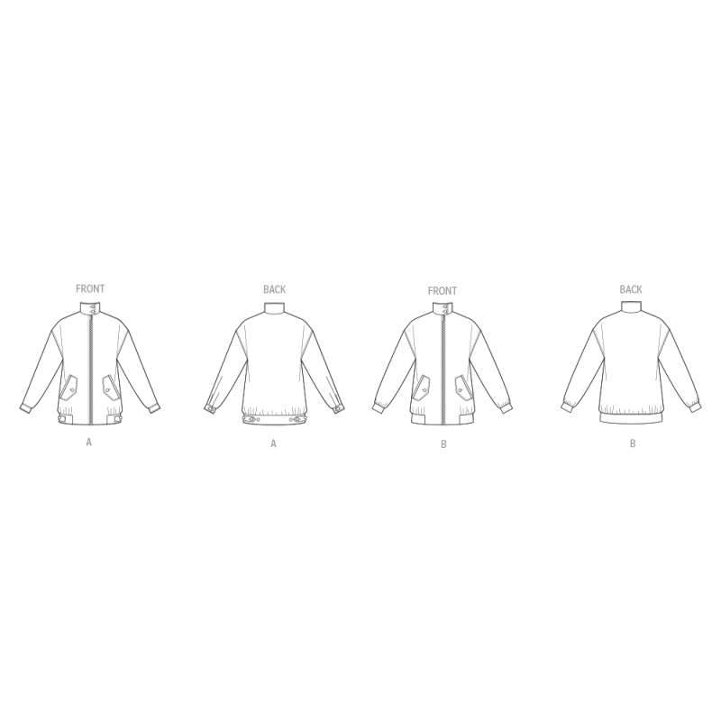 Patron Vogue 2093/Y5 (46-54) - Vestes zippées à col droit et poches à rabats
