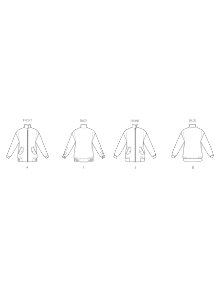 Patron Vogue 2093/Y5 (46-54) - Vestes zippées à col droit et poches à rabats