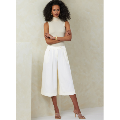 Patron Vogue 2094/B5 (36-44) - Pantalon à jambes larges avec plis et ceinture boutonnée 2