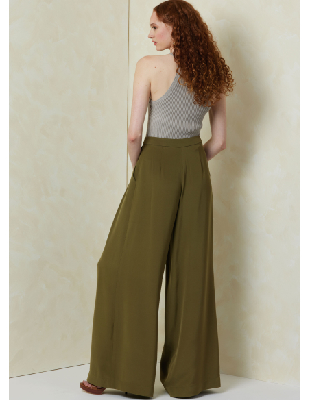 Patron Vogue 2094/B5 (36-44) - Pantalon à jambes larges avec plis et ceinture boutonnée
