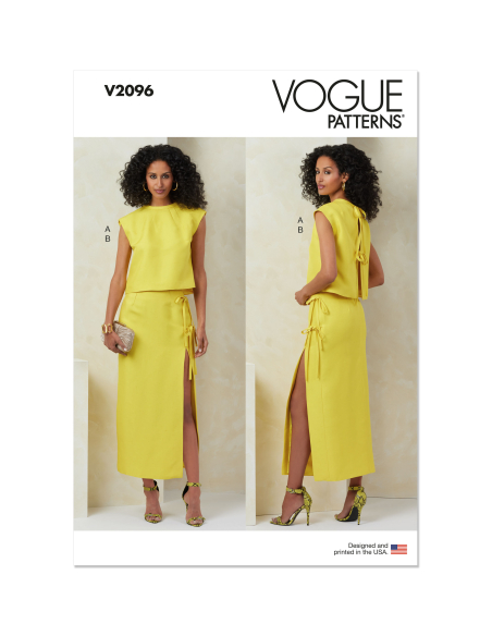 Patron Vogue 2096/B5 (36-44) - Haut semi-ajusté et jupe fendue avec détails décoratifs