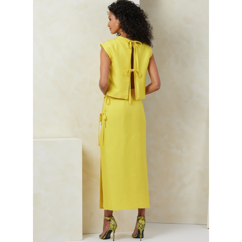 Patron Vogue 2096/B5 (36-44) - Haut semi-ajusté et jupe fendue avec détails décoratifs