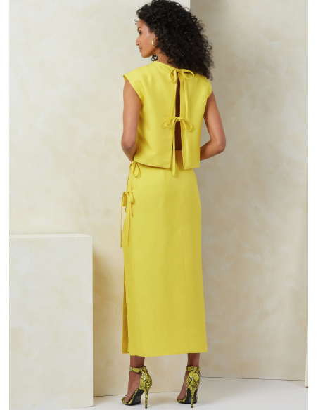Patron Vogue 2096/B5 (36-44) - Haut semi-ajusté et jupe fendue avec détails décoratifs