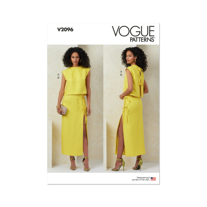 Patron Vogue 2096/Y5 (46-54) - Haut semi-ajusté et jupe fendue avec détails décoratifs