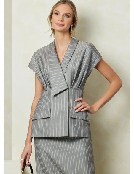 Patron Vogue 2097/H5 (34-42) - Ensemble haut col asymétrique, jupe ajustée et pantalon semi-ajusté