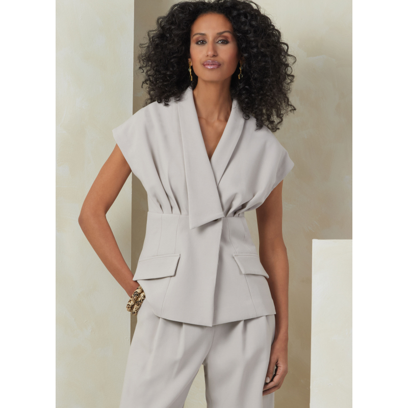 Patron Vogue 2097/H5 (34-42) - Ensemble haut col asymétrique, jupe ajustée et pantalon semi-ajusté