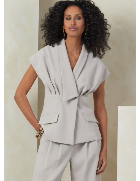 Patron Vogue 2097/H5 (34-42) - Ensemble haut col asymétrique, jupe ajustée et pantalon semi-ajusté