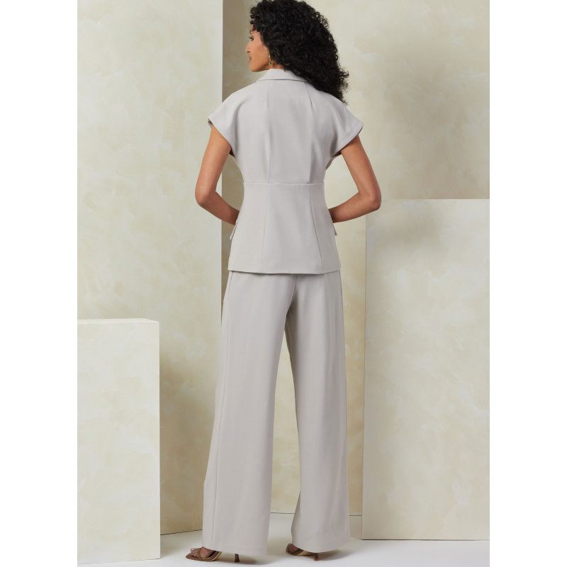 Patron Vogue 2097/H5 (34-42) - Ensemble haut col asymétrique, jupe ajustée et pantalon semi-ajusté