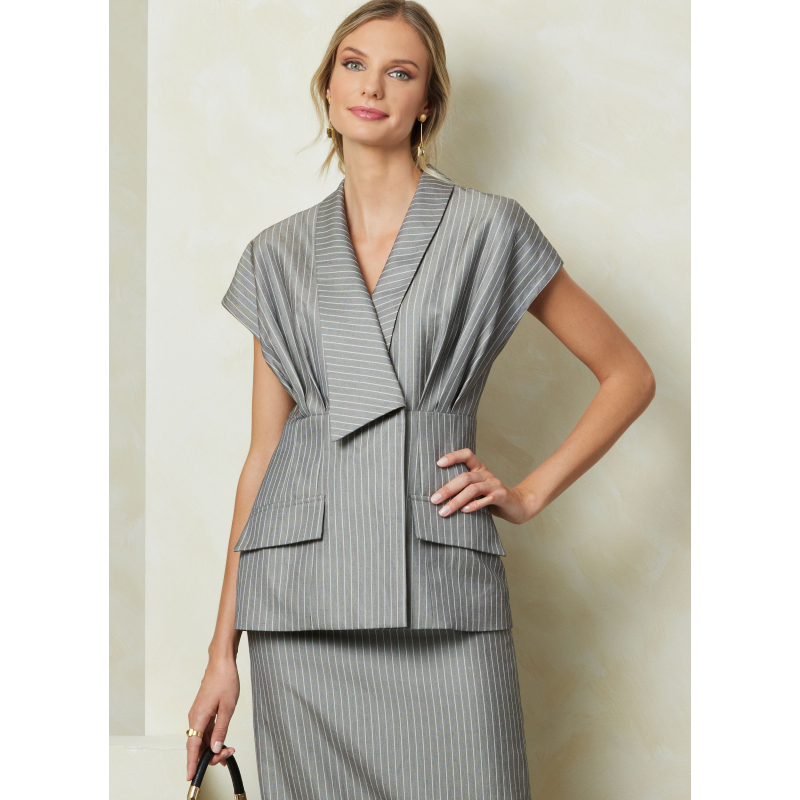 Patron Vogue 2097/U5 (44-52) - Ensemble haut col asymétrique, jupe ajustée et pantalon semi-ajusté