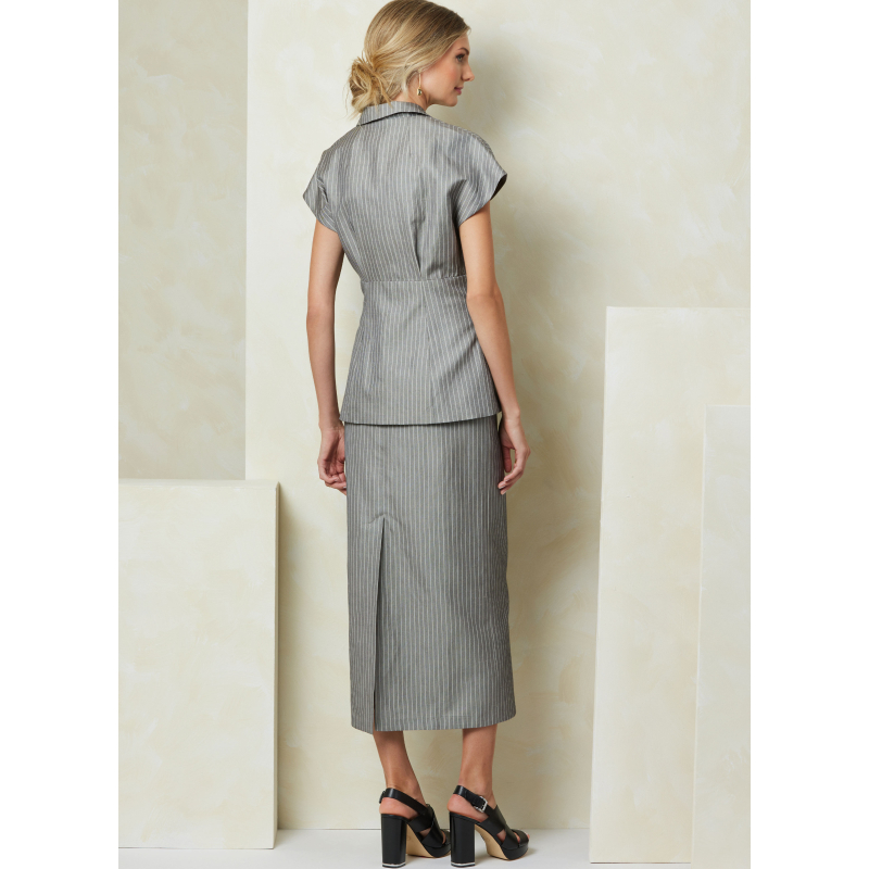 Patron Vogue 2097/U5 (44-52) - Ensemble haut col asymétrique, jupe ajustée et pantalon semi-ajusté