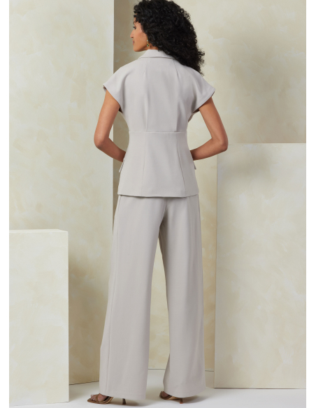 Patron Vogue 2097/U5 (44-52) - Ensemble haut col asymétrique, jupe ajustée et pantalon semi-ajusté