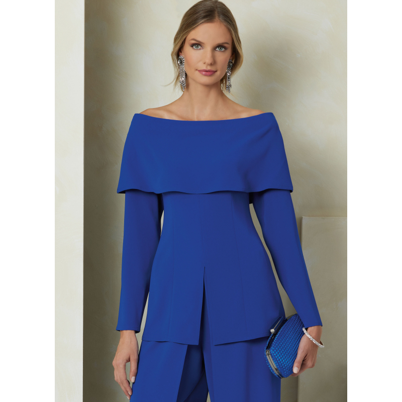 Patron Vogue 2098/B5 (36-44) - Haut moulant à manches hors épaule et pantalon à jambes larges