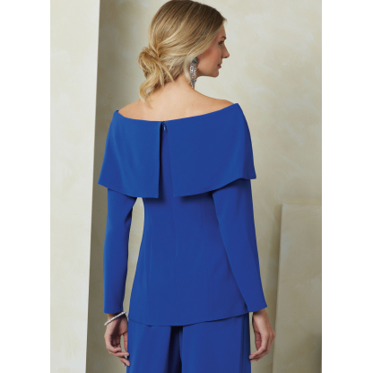 Patron Vogue 2098/Y5 (46-54) - Haut moulant à manches hors épaule et pantalon à jambes larges 2