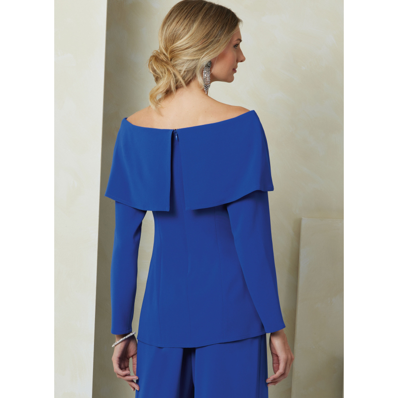 Patron Vogue 2098/Y5 (46-54) - Haut moulant à manches hors épaule et pantalon à jambes larges