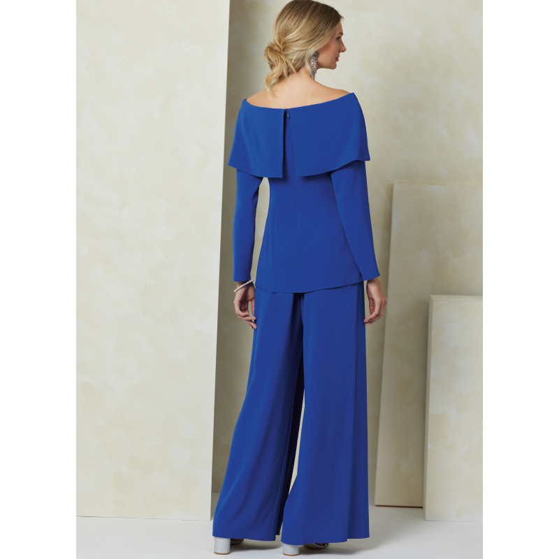 Patron Vogue 2098/Y5 (46-54) - Haut moulant à manches hors épaule et pantalon à jambes larges
