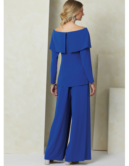 Patron Vogue 2098/Y5 (46-54) - Haut moulant à manches hors épaule et pantalon à jambes larges