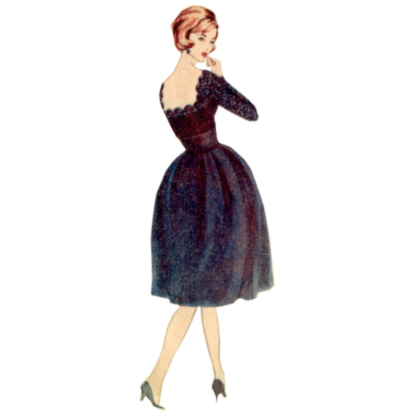 Patron Vogue 2101/U5 (44-52) - Robe vintage à encolure festonnée et ceinture-écharpe 2