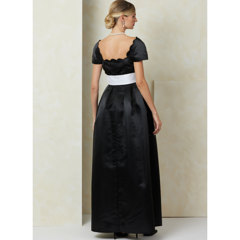 Patron Vogue 2101/U5 (44-52) - Robe vintage à encolure festonnée et ceinture-écharpe