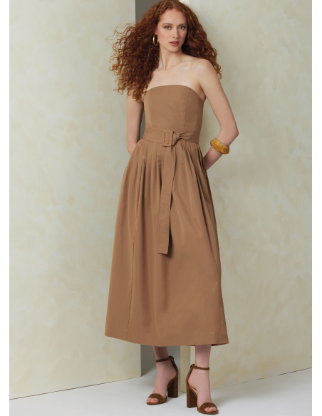Patron Vogue 2084/U5 (44-52) - Robe sans bretelles et dessus de corsage asymétrique