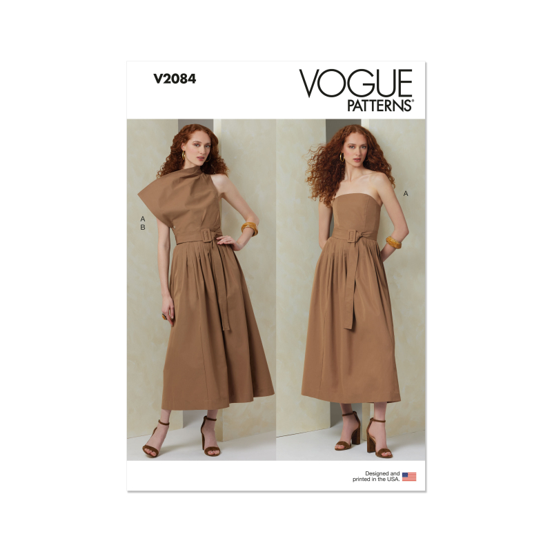 Patron Vogue 2084/U5 (44-52) - Robe sans bretelles et dessus de corsage asymétrique