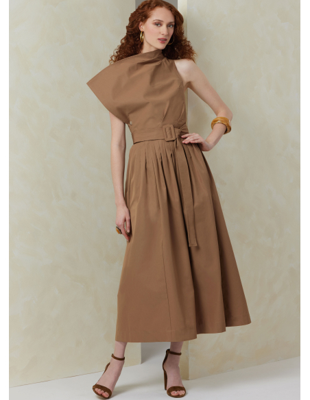 Patron Vogue 2084/U5 (44-52) - Robe sans bretelles et dessus de corsage asymétrique