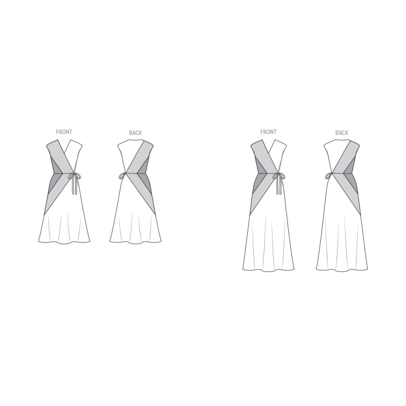 Patron Vogue 2100/H5 (34-42) - Robe portefeuille vintage ajustée à deux couleurs