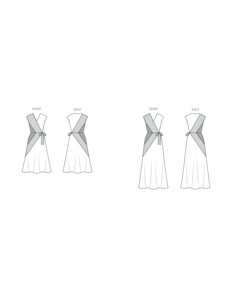 Patron Vogue 2100/H5 (34-42) - Robe portefeuille vintage ajustée à deux couleurs