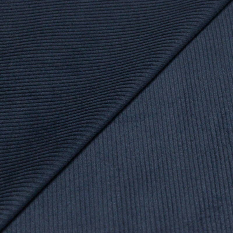Velours côtelé 300 raies coton & élasthanne - Bleu pétrole