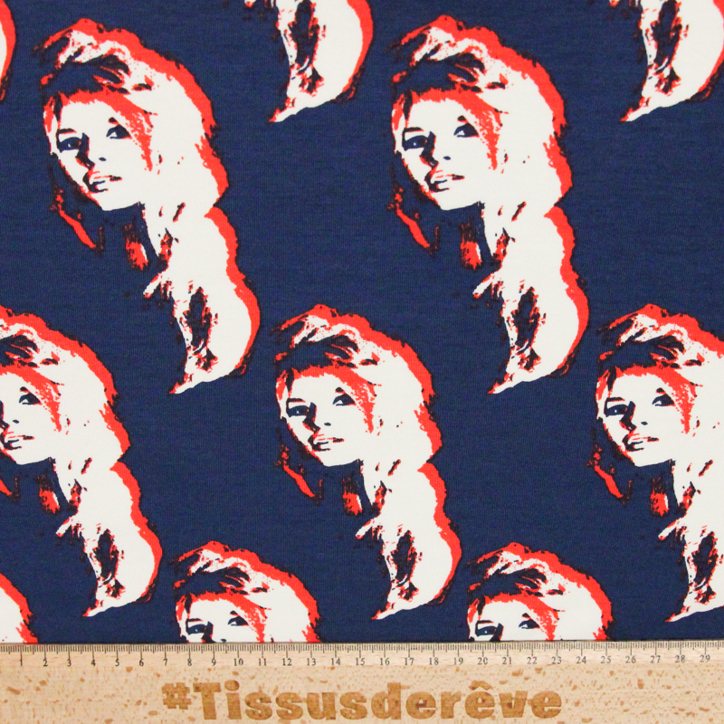Jersey coton peigné & élasthanne - Icône graphique