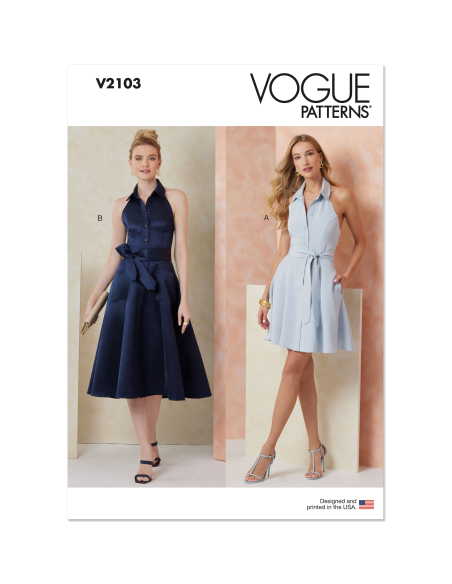 Patron Vogue 2103/Y5 (46-54) - Robe sans manches midi ou mini