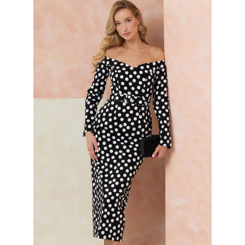 Patron Vogue 2105/D5 (32-40) - Robe fourreau épaules dénudées et ceinture