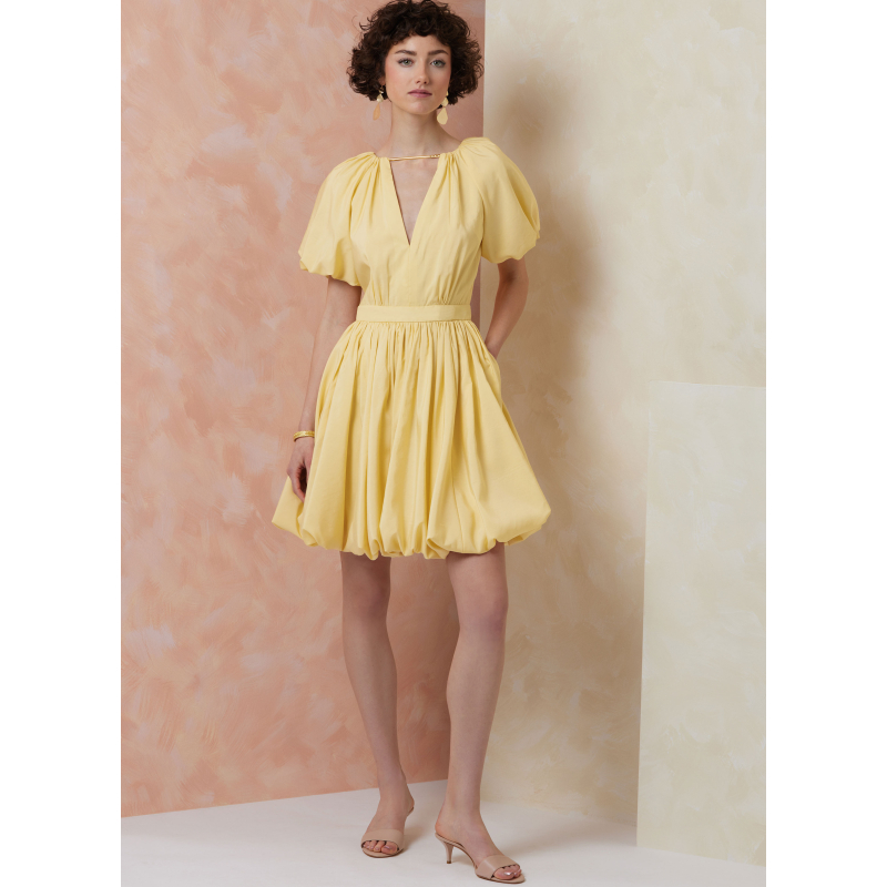 Patron Vogue 2106/H5 (34-42) - Robe froncée à ourlet bulle et dos ouvert