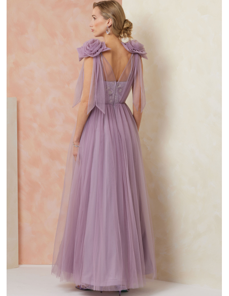 Patron Vogue 2108/B5 (36-44) - Robe longue de soirée bustier avec superposition tulle
