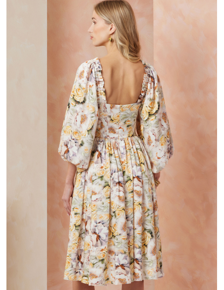 Patron Vogue 2109/H5 (34-42) - Robe ajustée à encolure cœur et manches bouffantes