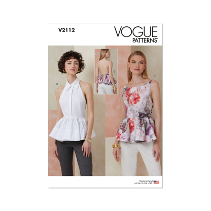 Patron Vogue 2112/H5 (34-42) - Top à basque dos nu ou col halter