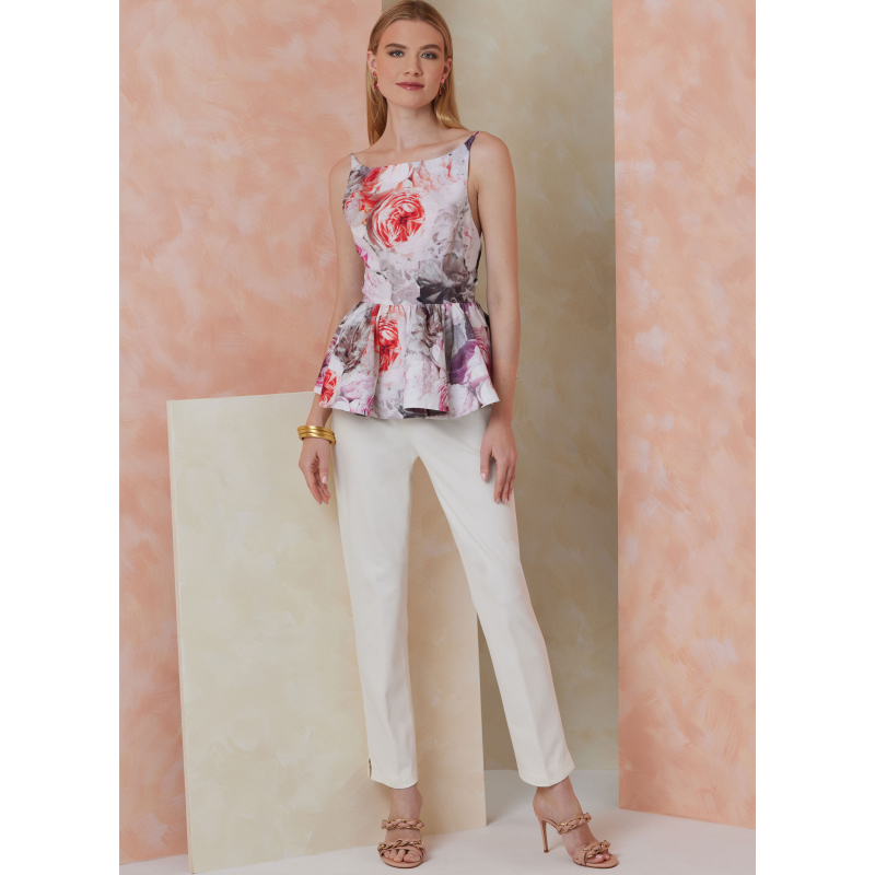 Patron Vogue 2112/U5 (44-52) - Top à basque dos nu ou col halter