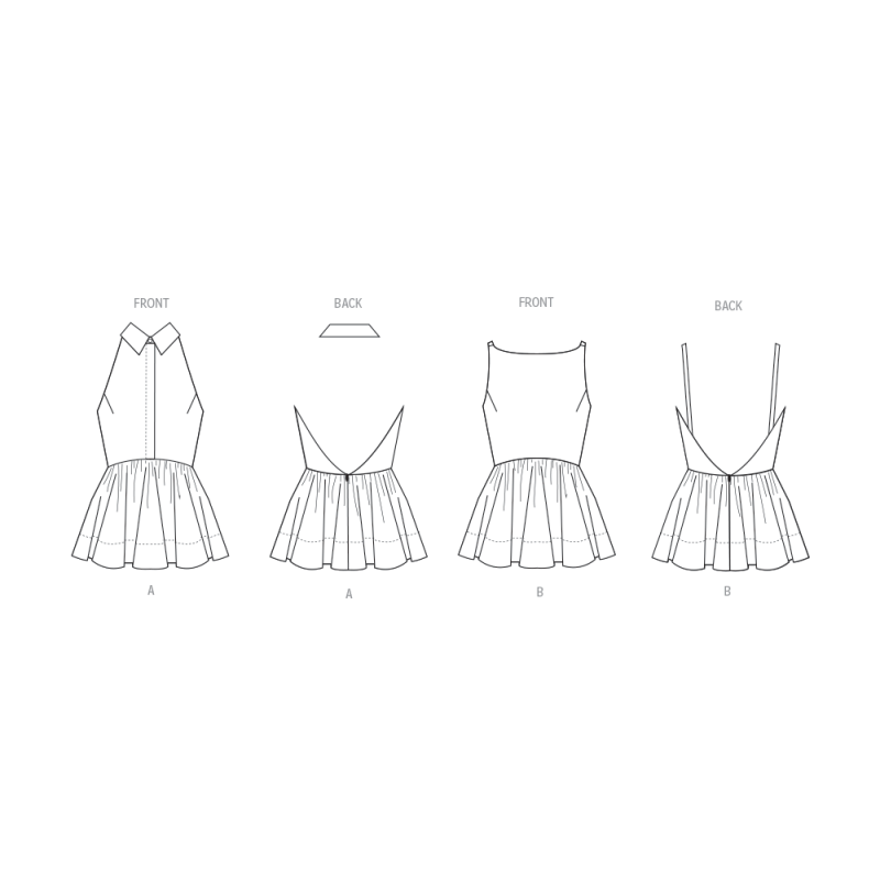 Patron Vogue 2112/U5 (44-52) - Top à basque dos nu ou col halter
